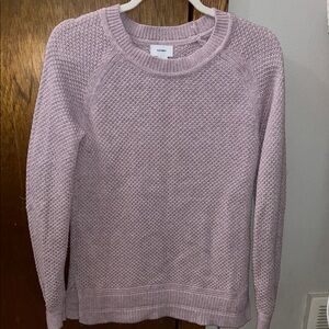 Old Navy Pink Crew Neck Sweater with Textured Knit